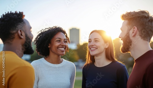 Diverse group of people sharing a meaningful conversation, connection, understanding