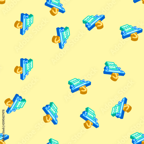 Fotografija sink towel rack isometric seamless pattern