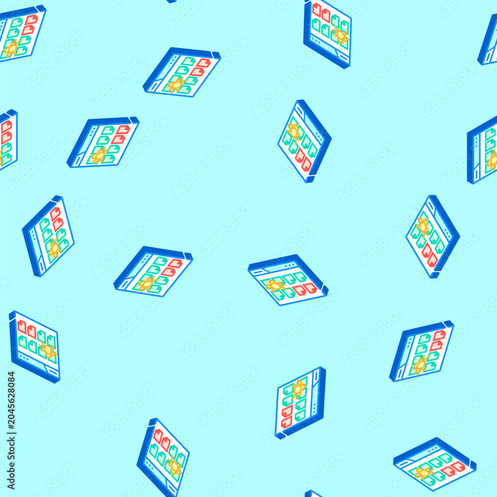 Fototapeta premium crawling budget seo isometric seamless pattern. crawling budget seo sign illustration