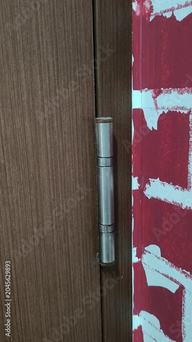 Metal Barrel Bolt Lock Installed on Wooden Door