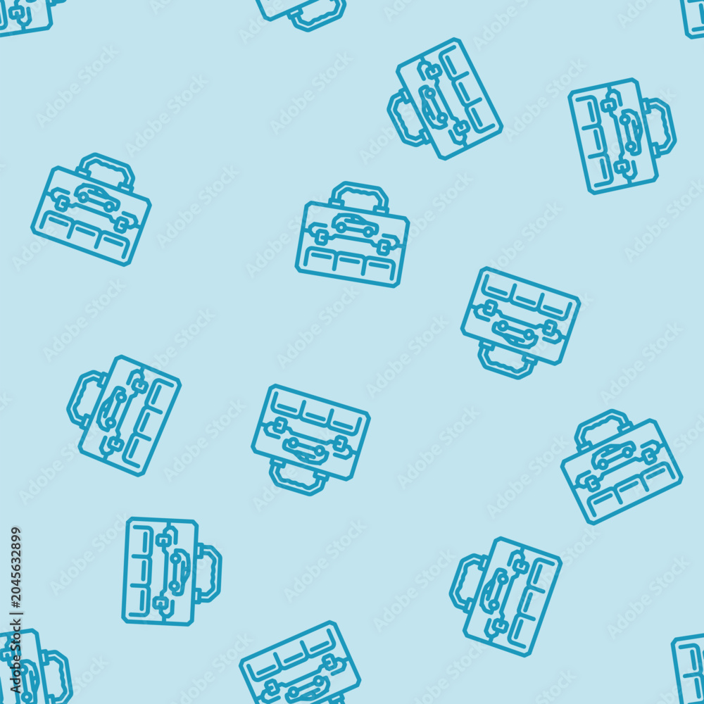 Fototapeta premium car tool kit accessory line seamless pattern car tool kit accessory thin line illustration