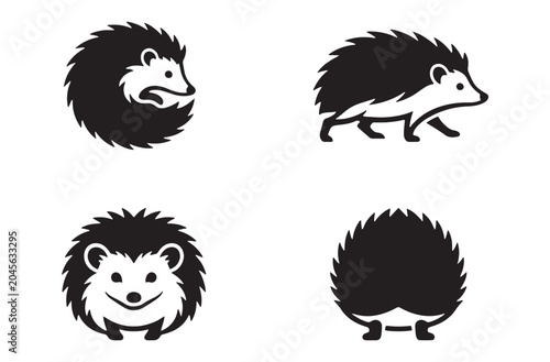 Konstfotografi Hedgehog character set featuring different activities and poses of spiky small m