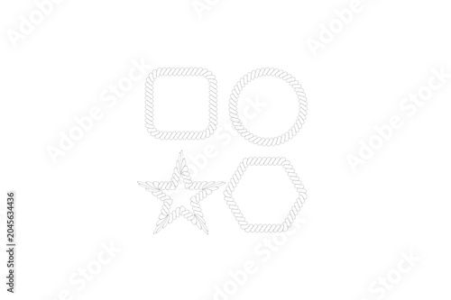 Rope frame border various style vector black color image.