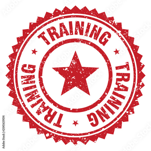 Slika na platnu training red grunge round stamp. training stamp