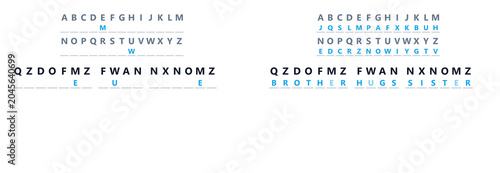 Bild auf Leinwand Cryptogram secret message puzzle