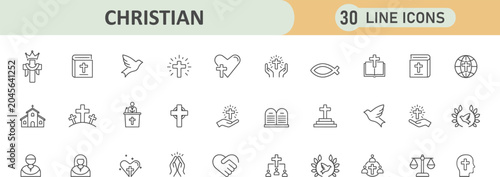 Photos Christian religious icons collection for church and spiritual themes with christ
