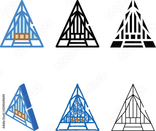Schilderij op canvas united states air force diversity academy cadet chapel color icon vector