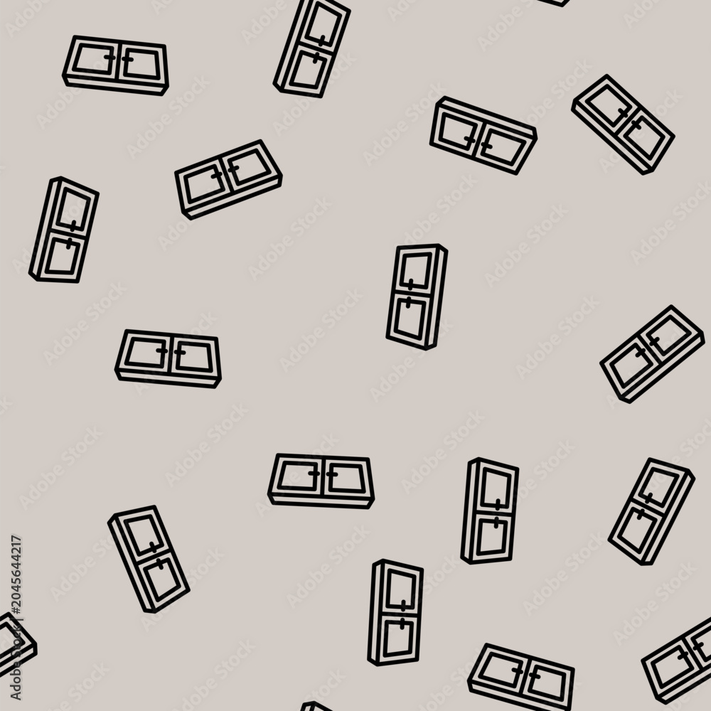Fototapeta premium window top view line seamless pattern window top view thin line illustration