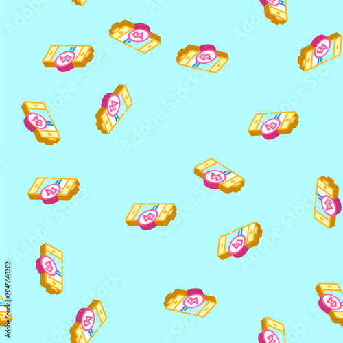 Photos pre charged isometric seamless pattern