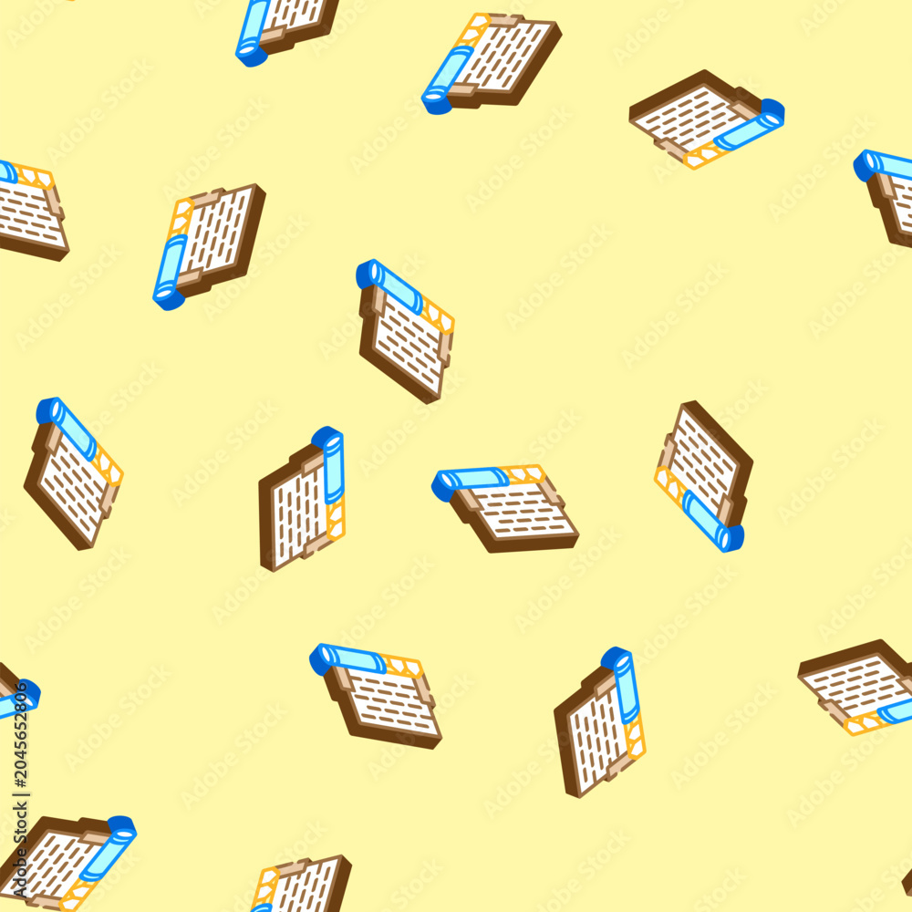 Fototapeta premium product cement production isometric seamless pattern. product cement production sign illustration