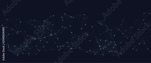 Abstract wave pattern with halftone dots, dynamic sound wave or digital flow vector illustration
