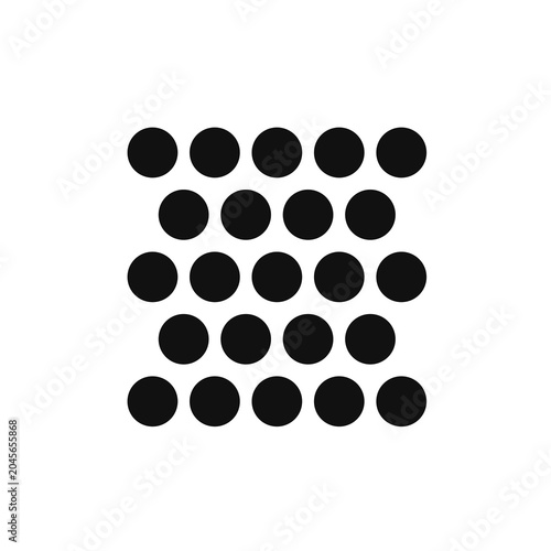 Konstfotografi A square grid of evenly spaced black circles