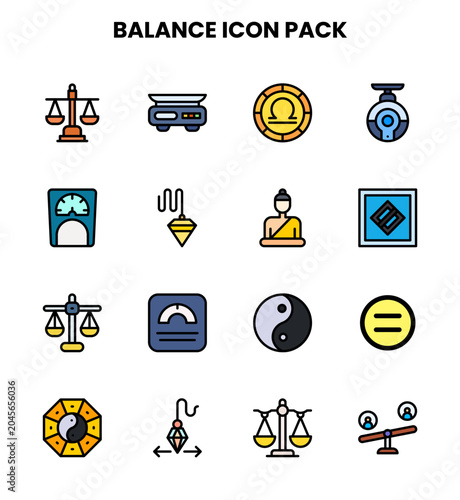 Canvas Print Balance Lineal Color UI Icons Pack