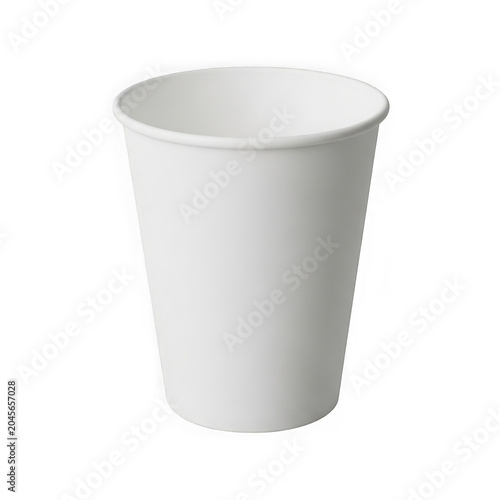 White paper cup on a plain background