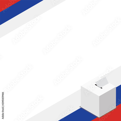 Obraz na plátne Russia Election Box Square Template Vector