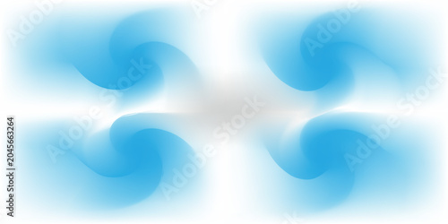 Obraz na płótnie Soft blue gradient twirl vector background on white isolation