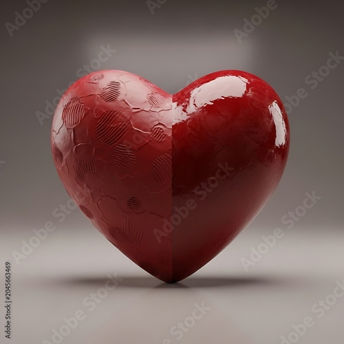 Large Red Heart Shaped Object Closeup.