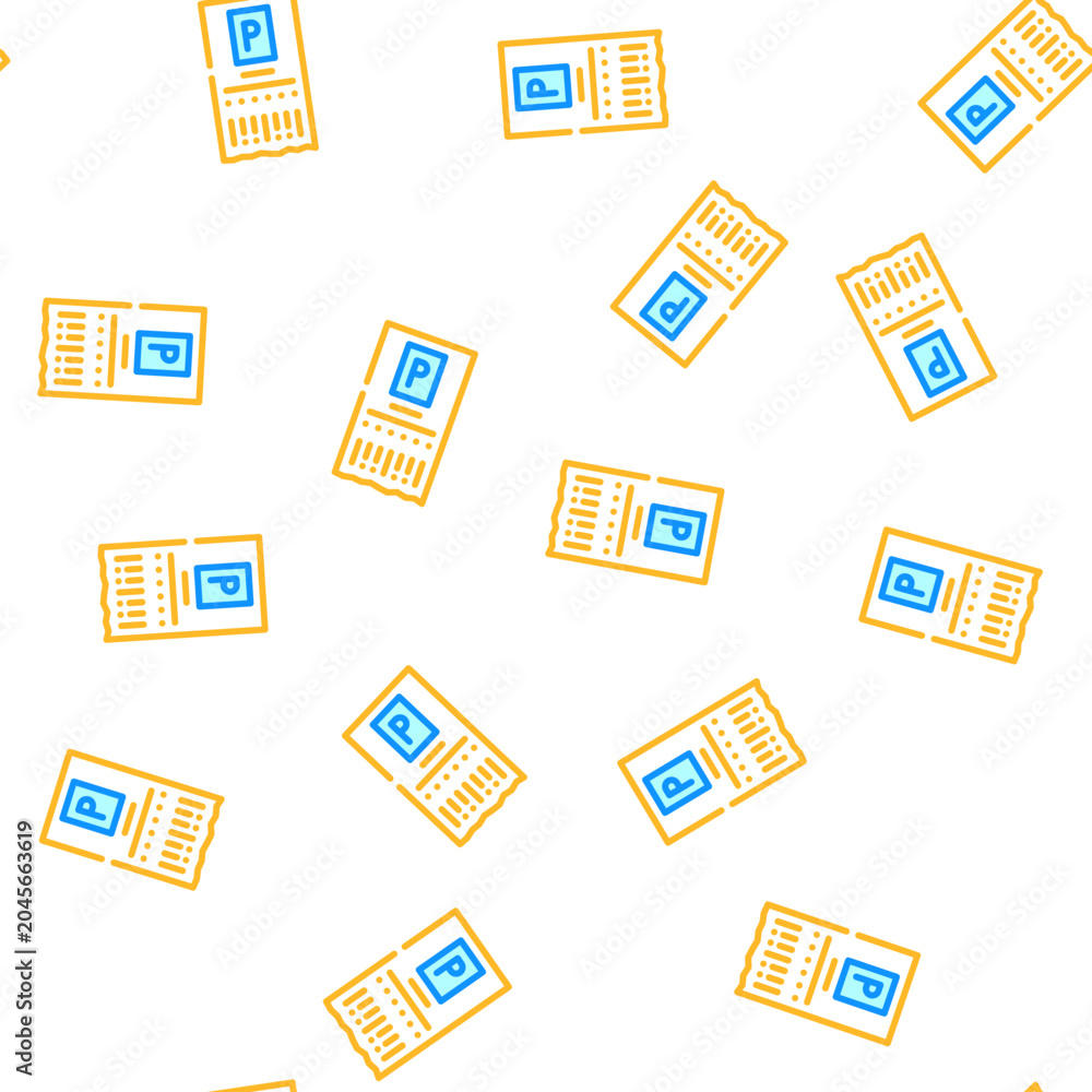 Fototapeta premium ticket parking vector seamless pattern ticket parking sign illustration