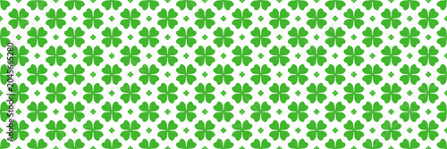 horizontal seamless green cloverleaf for pattern and background.