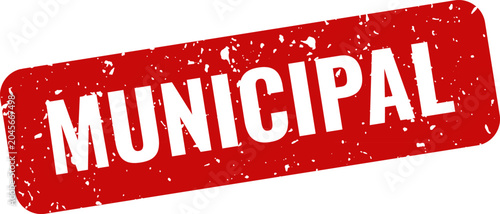 Municipal red stamp on white background government and local authority seal