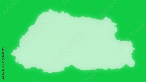 Bhutan VHS old screen effect map pop animation green background