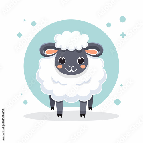 Cute cartoon sheep illustration