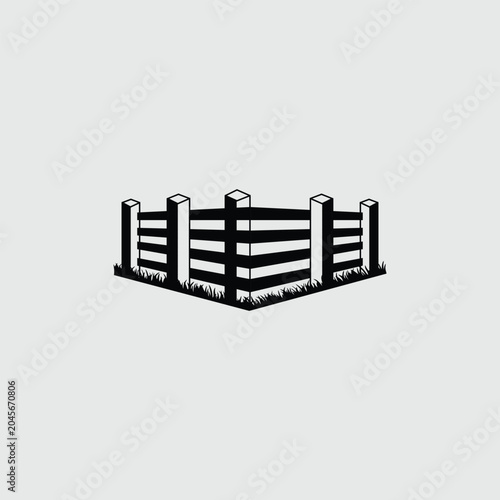 wooden fence corner illustration