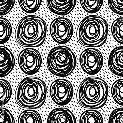Black spiral or geometrical pencil diagonal texture print seamless pattern.