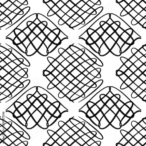 Geometrical print seamless pattern. Hand drawn geometrical pencil diagonal texture.
