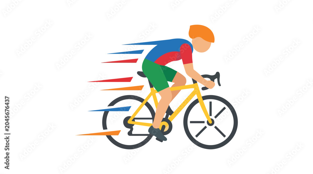 Fototapeta premium Cycling Athlete Vector Icon