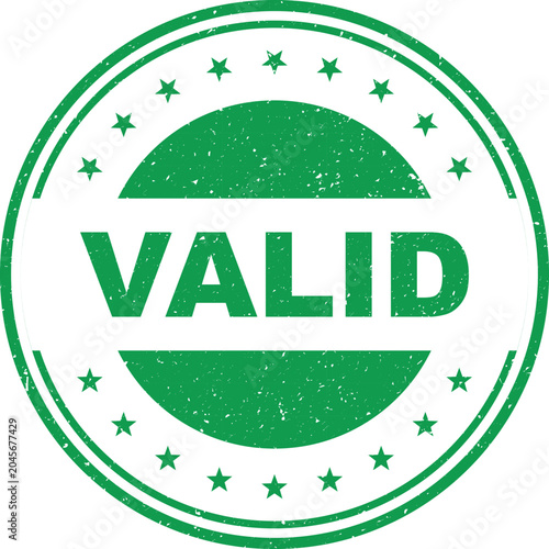 Slika na platnu Green valid stamp with stars approved certified and authenticated seal graphic