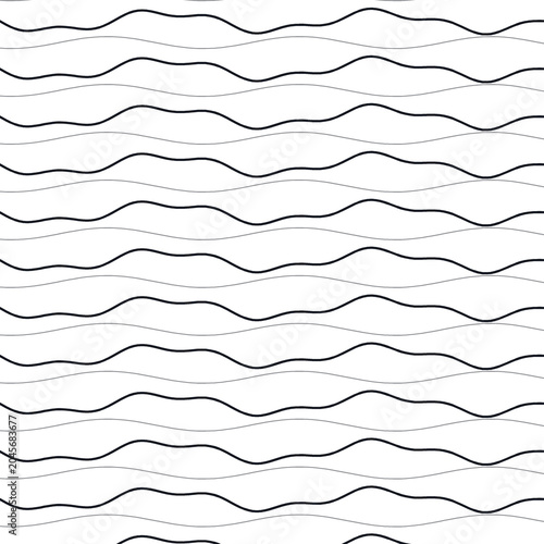 Foto Minimal black wave line pattern on transparent background