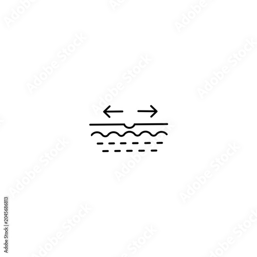 Foto Skin elasticity stretching or wrinkle reduction line icon