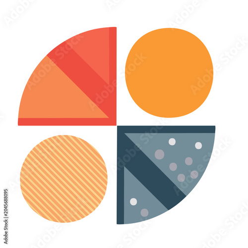 Abstract geometric shapes in flat design style