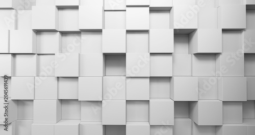 Fotografie abstract geometric white cubes 3d rendered pc wallpaper