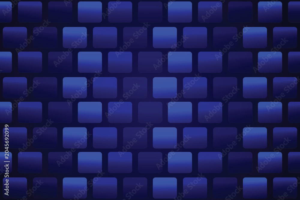 Fototapeta premium Abstract Blue Rounded Square Pattern Background, Futuristic Digital Tile Texture Design