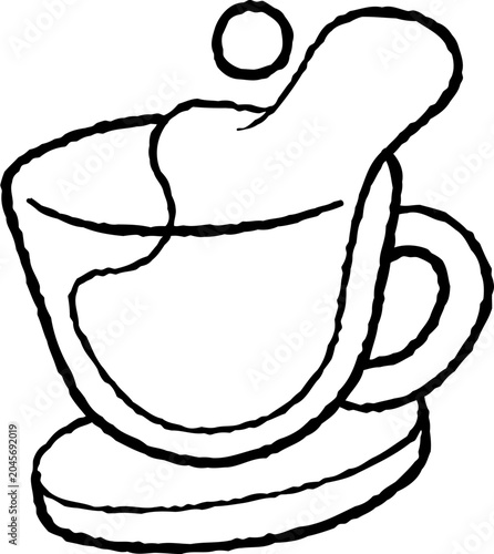 cafe line doodle drawing illustration
