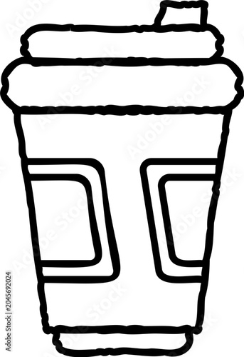 cafe line doodle drawing illustration