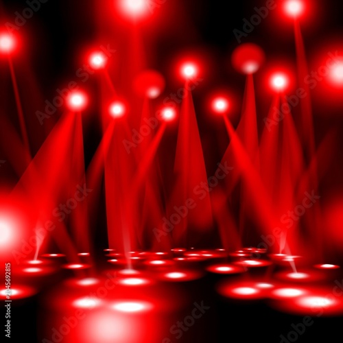 Bright Red Bokeh Pattern With Blurred Circles and Lights in a Dark Background