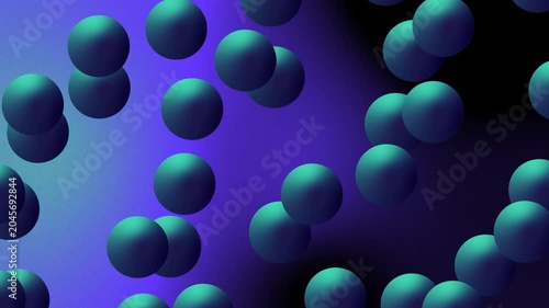 Abstract 3D Spheres Floating on Neon Purple Background