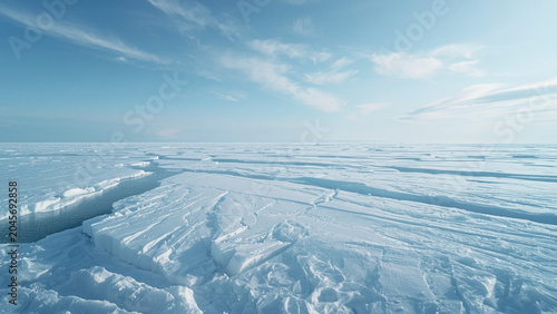 Endless Arctic Ice Sheets Under Clear Blue Sky