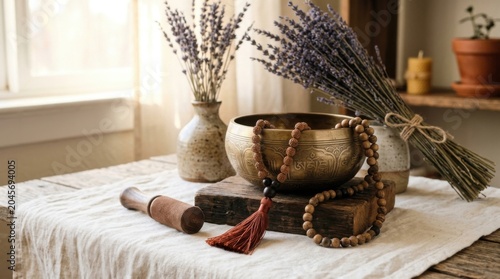 Meditation And Spiritual Healing Ritual Setup