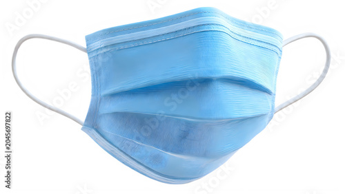 Blue surgical face mask, disposable medical mask, protective healthcare facewear, safety mask