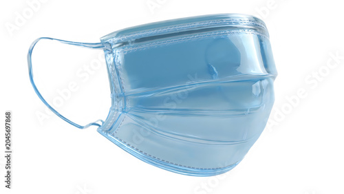 Transparent face mask, blue protective mask, clear plastic mask, disposable face shield