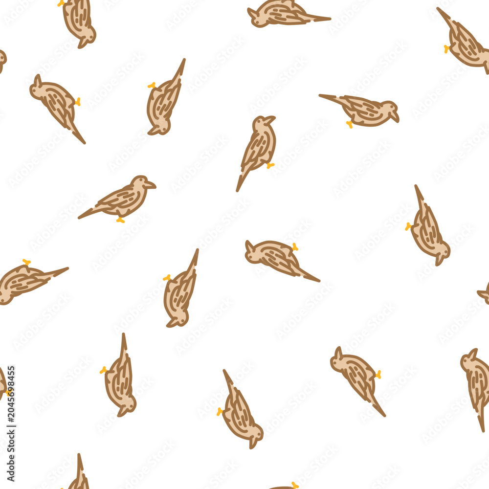 Fototapeta premium raven bird vector seamless pattern raven bird sign illustration
