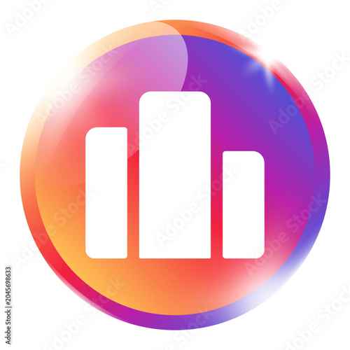 Konstfotografi Podium social media app icon on gradient round vivid colorful badge