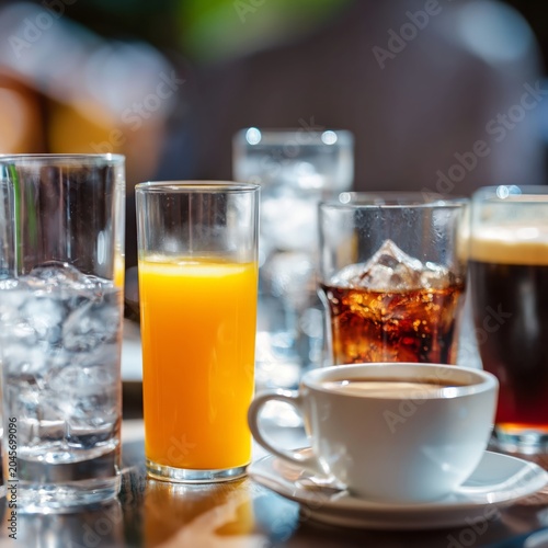 Colorful Drinks Displayed on a Table at a Gathering During the Afternoon