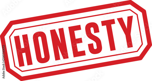 Canvastavla Honesty rubber stamp graphic red ink stamp on white background for integrity con