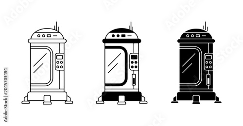 Photos Futuristic Cryo Pods, Sci-Fi Sleep Chambers, Futuristic Stasis Units, Vector Ico