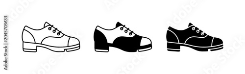 Tableau sur toile Classic Oxford Shoes, Vintage Brogues, Formal Footwear Icons, Black and White Ve